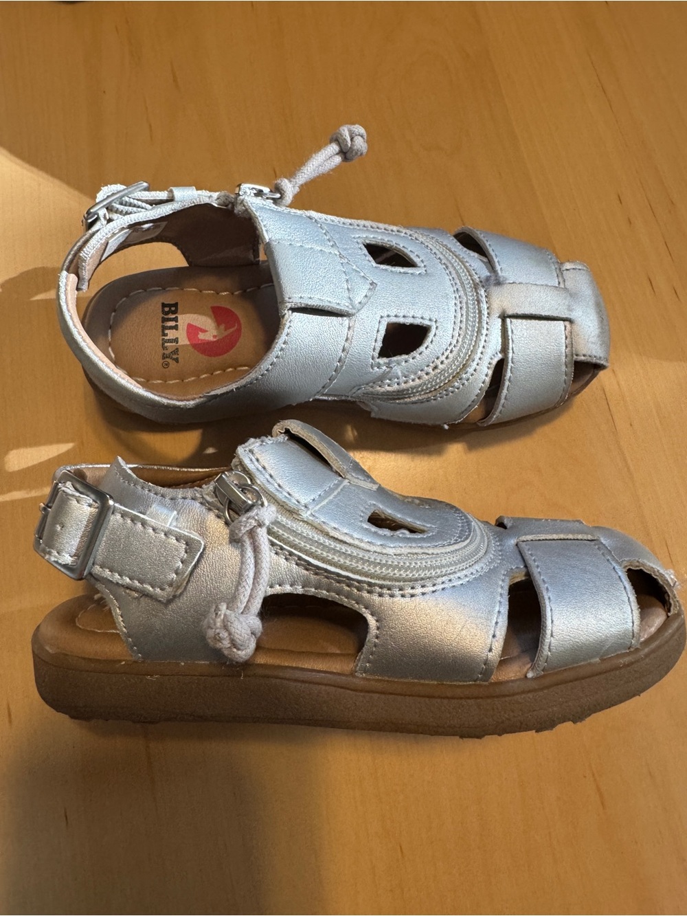 Billy Silver Kids Sandals - Metallic Leather Toddler Shoes
